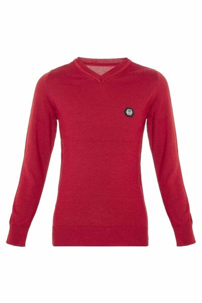 Cipo&Baxx Bp102 V-Neck Red Children's Sweater