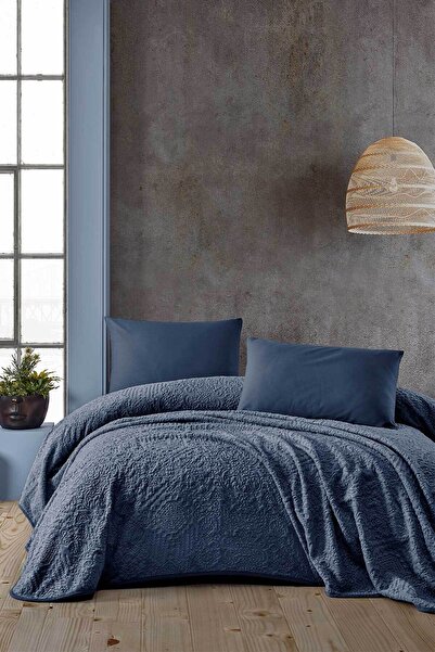 Elart Κουβέρτα Embos Ethnic Pattern Διπλό Navy Blue 220x240cm