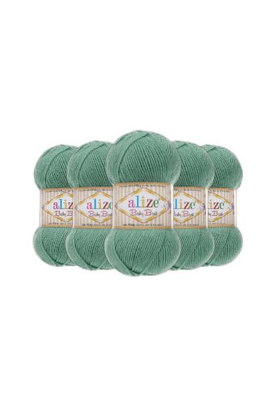 Alize 5 τεμάχια Baby Best Bamboo που περιέχει βρεφική ζακέτα πουλόβερ για πλέξιμο 463 Light Mint