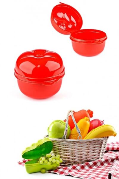 YFHOME Plastik Domates Şeklinde Saklama Beslenme Kabı 600 Ml