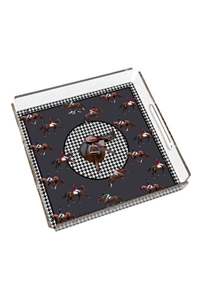 VİTELLİ Equestrian Anthracite 40X40 Plexi Tray