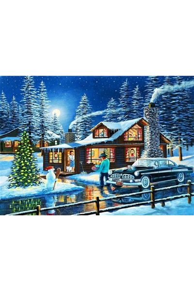 MARCEL SANAT Marcel Art - Christmas Evening Diamond Mosaic Painting 69x51cm