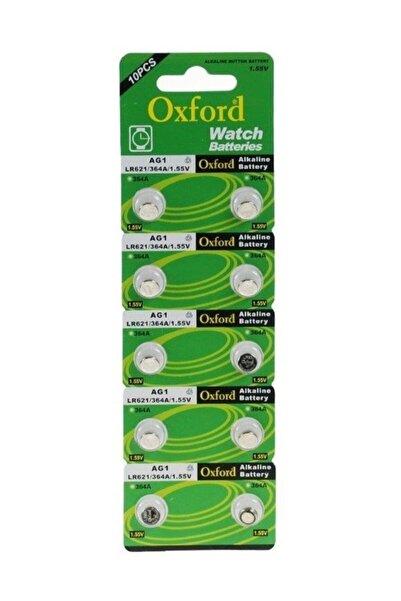Oxford Ag1 Lr621 364 Alkaline Düğme Pil 10 Adet