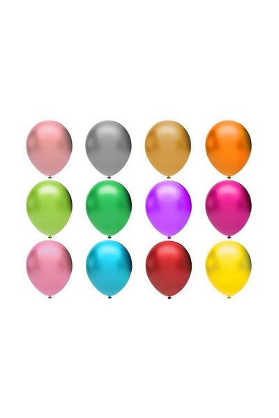 BalonEvi بالونات معدنية ملونة مقاس 12 بوصة، عبوة من 20 بالونة