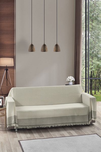 Vagonik Royal Armed Large Dimensiune 180 X 300 Canapea extensibilă Husă de canapea scaun - crem