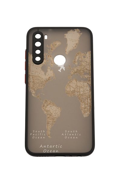 Merwish حافظة هاتف فاخرة لهاتف Xiaomi Redmi Note 8 مع حماية لعدسة الكاميرا ونمط خريطة العالم