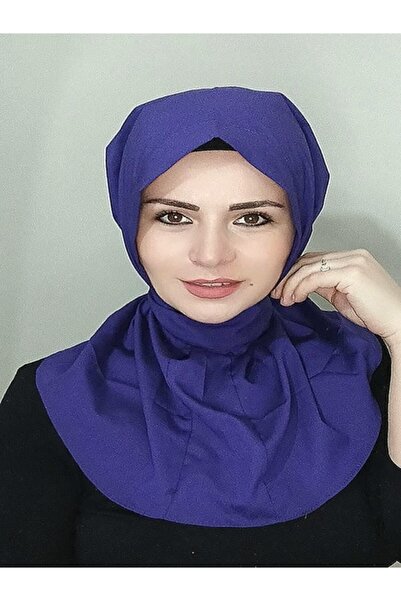 BAV Butik Ayvitrin Women's Hijab Ready Crepe Snap Shawl Purple