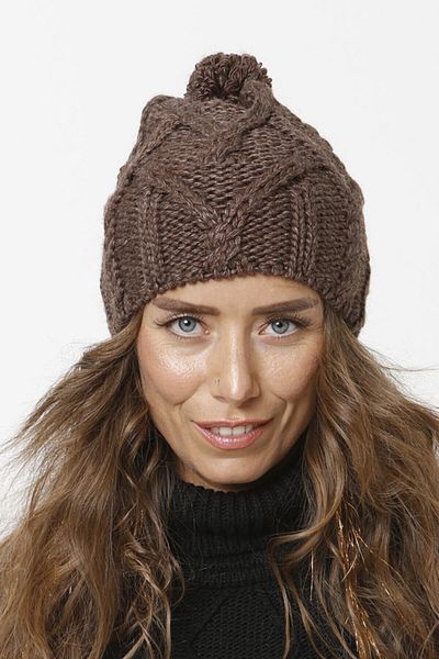 Vemod 51u Pompom Knitwear Knitted Beanie - Brown