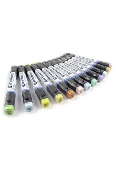 Zig Kurecolor Twin S Marker Pen 12 COLOR SET PALE COLORS