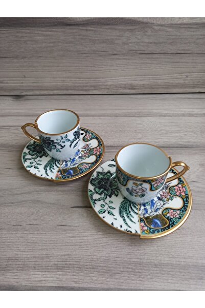 EMİRA HOME Seremony - Double Patterned Coffee Cup Set for 2 People