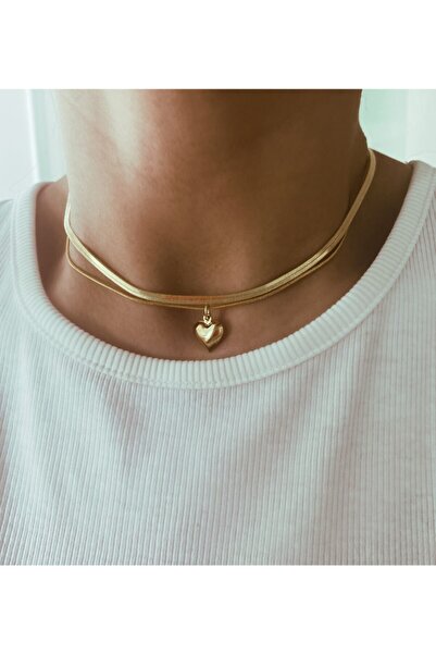 vi store vi jewelry Bombeli Kalp italyan Zincir Set
