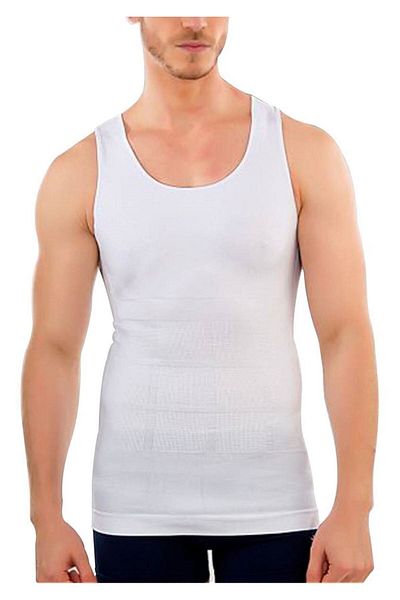 bejamonti Men's Form Time Corset Undershirt 6200 |   White