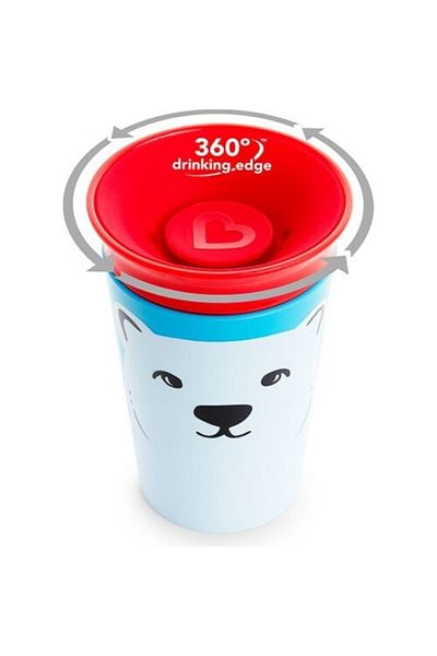 Munchkin Miracle Wildlove Unisex Baby Exercise Cup with Bear Figure 266 ml