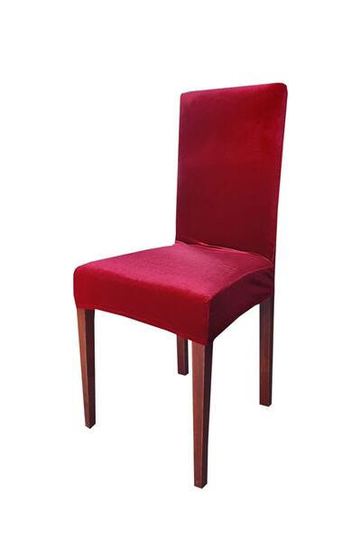 sabirehome غطاء كرسي المطبخ المرن ذو اللون الأحمر مقاس 1 غطاء مخملي قياسي