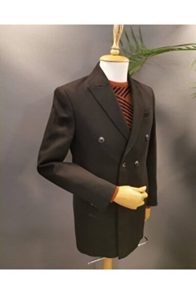 Brango Men's Double Breasted Stamp Coat