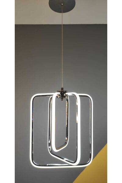 Modern Avize Kare Üçlü Led Avize