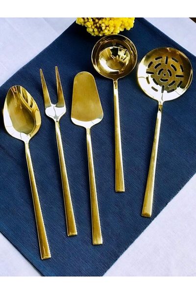 Dame Marie Large 5 Piece Gold Ladle Set