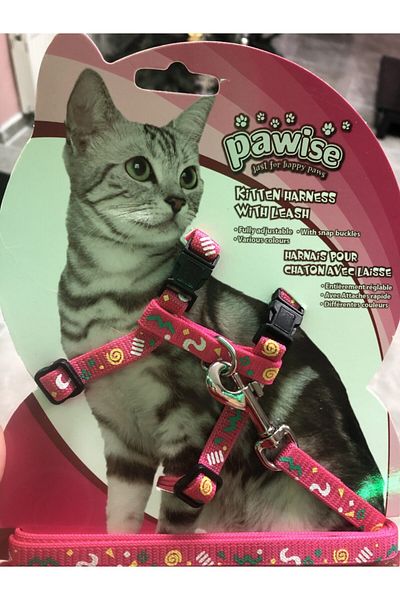 Pawise Patterned Chest Collar for Cats Purple-Pink P28002UP