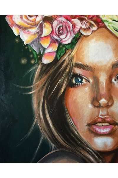 Marcel Kristal Tablo Pixart Art Diamond Diamond Painting with Rose Crown - Turkey 41*51