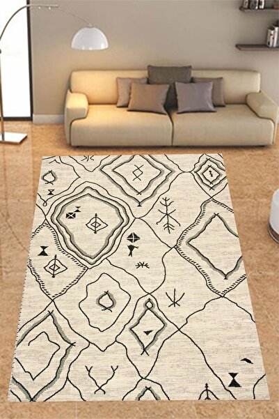 Arrosa Home Krem Zeminli Minimalist Temalı Halı