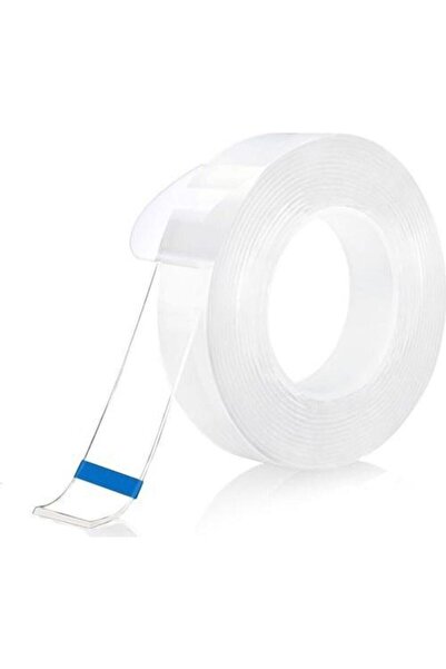 NEWSTORE HOME Nano Yıkanabilir Çift Taraflı Şeffaf Jel Bant 3 Metre X 2 Cm