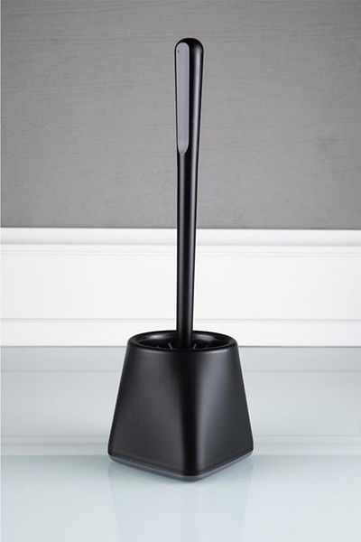 ATA HOME Silicone WC Toilet Bath Brush Toilet Bowl Brush Black Square - M2