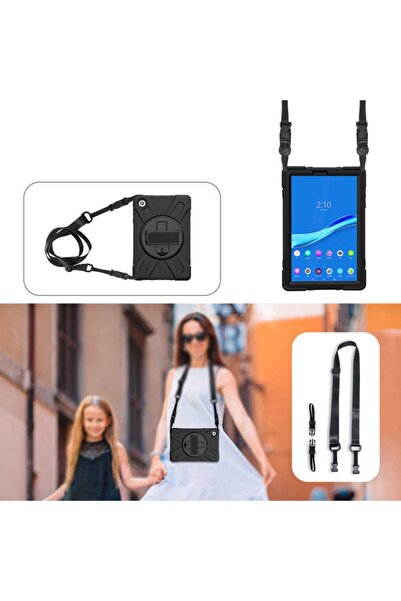 Nezih Case Lenovo M10 Plus Tb-x606f Ve Tb-x606x Uyumlu Defender Military Askı Aparatlı Dönebilen Zırh Kılıf