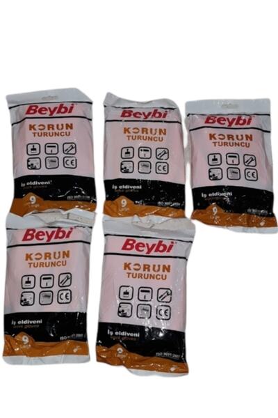 Beybi Korun Turuncu Iş Eldiveni 9 Numara 5 Çift