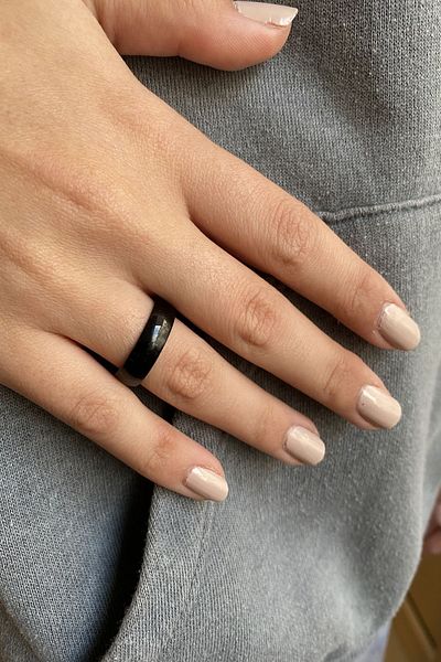 axexuar Black 316l Steel Women's Men's Ring Ring Wedding Ring