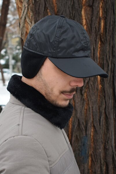 Göksu Şapka Kışlık Kulaklı Kep Yağmurluk Kumaş içi Polar Astarlı Şapka