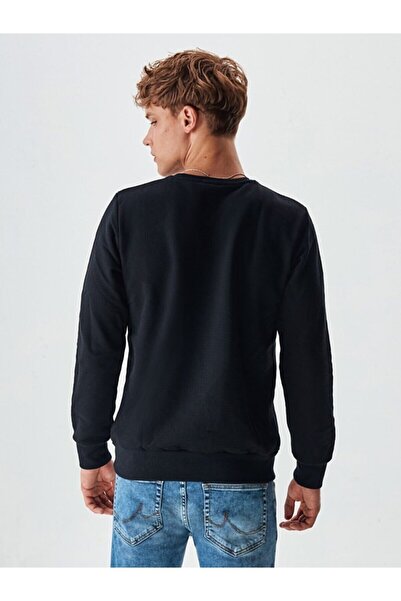 Ltb Danısay Erkek Bisiklet Yaka Logo Sweatshirt Siyah