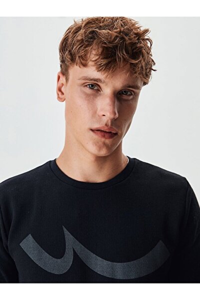 Ltb Danısay Erkek Bisiklet Yaka Logo Sweatshirt Siyah
