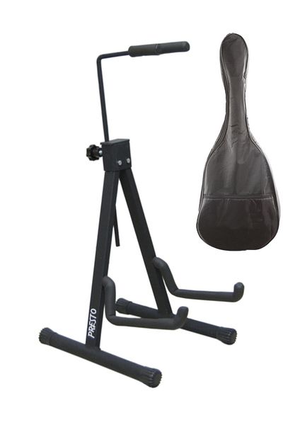 Presto Guitar Stand Stand with Handle Rest and Acoustic Guitar Case