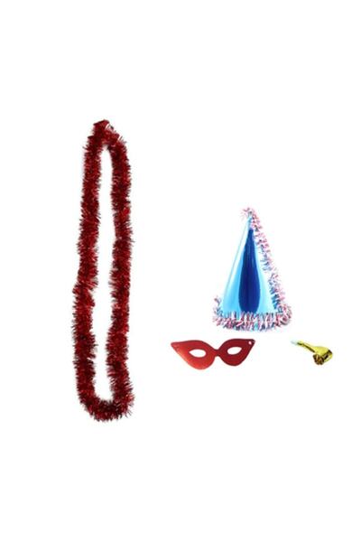 Yıldız Süs Yılbaşı Parti Seti Karton Şapka Kotyon Set Ve Boyun Süsü