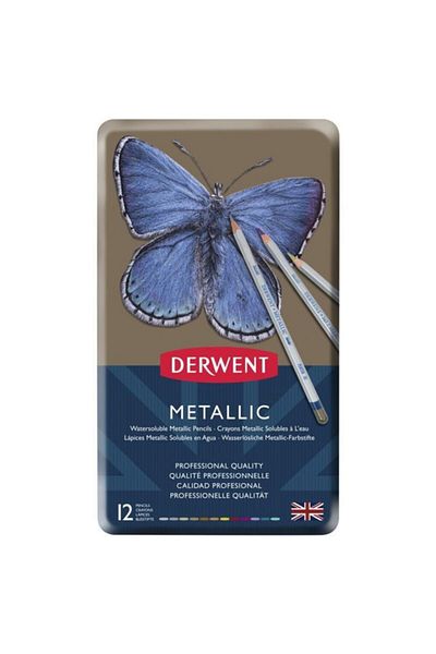 Derwent Metallic Colored Crayons Box of 12