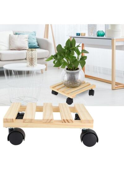 PAKÇAM KERESTE Ahşap Tekerlekli Çiçeklik Saksılık , Tüp , Damacana Altlığı Ah...