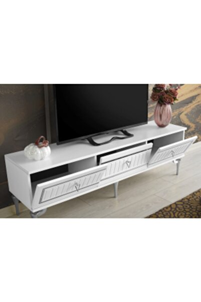 mapahomeliving 180 Cm Klas Metal Ayak-mdf Mebran Kapak Tv Sehpası