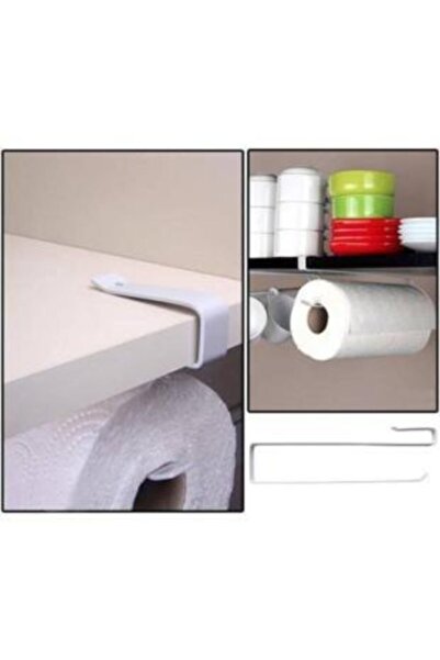 NEWSTORE HOME Μεταλλική κρεμάστρα για χαρτοπετσέτες κάτω από το ράφι Λευκή Πρ...