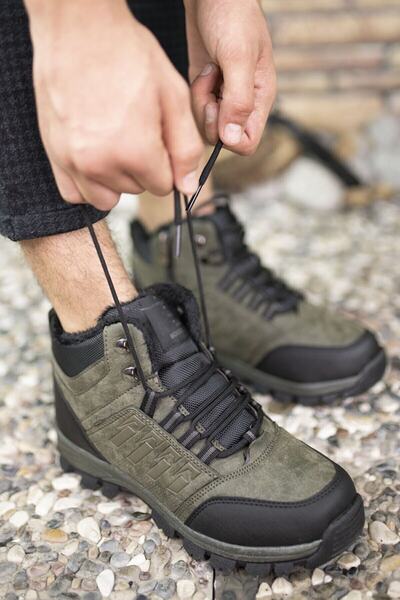 XStep Χειμερινές ανδρικές μπότες X-step X6 Khaki Thermal Shearling