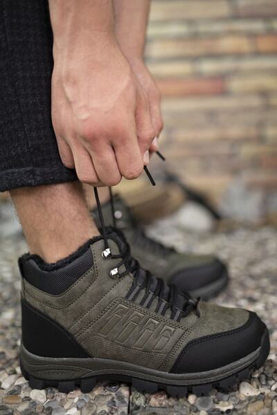 XStep Χειμερινές ανδρικές μπότες X-step X6 Khaki Thermal Shearling