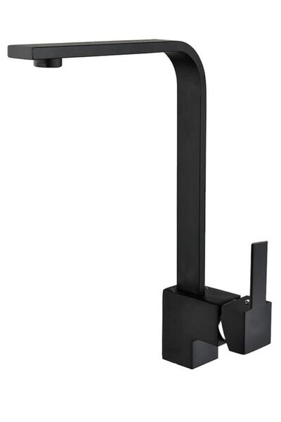 HMS Siyah Mix Kuğu Mutfak Eviye Batarya Sıcak Soğuk Su Girişli