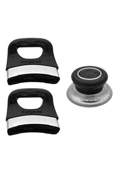 icanPARES Tencere Kapak Tepesi Tava Sahan Kapağı Kulbu Ve Tepesi Seti (3 Parç...