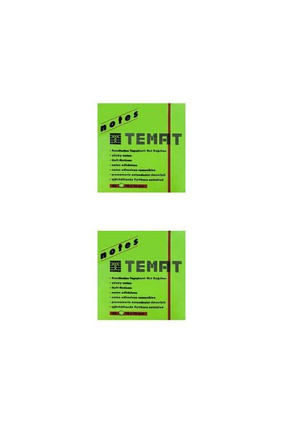 Temat 75 X 75 Mm Phosphorescent Green Postit - Adhesive Paper Pack of 2
