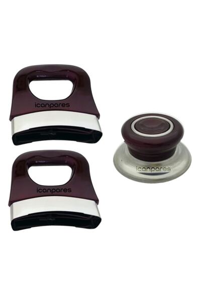 icanPARES Tencere Kapak Tepesi Tava Sahan Kapağı Kulbu Ve Tepesi Seti (3 Parç...