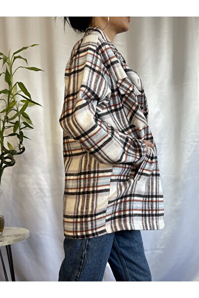 TWİN COLLECTION Plaid Patterned Unisex Lumberjack Shirt - Multicolored and Pocketed