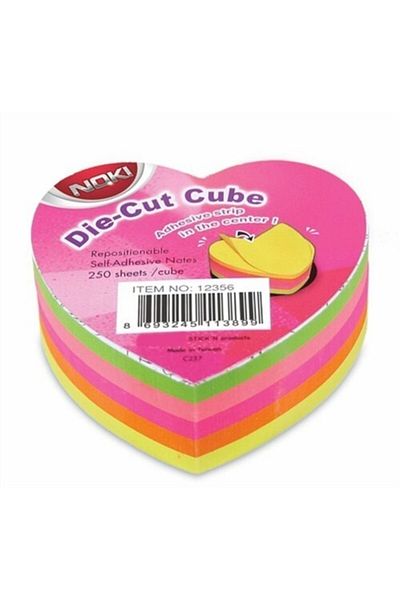 Noki Memo Heart Shaped Notepad 5 Colors 250 Pages