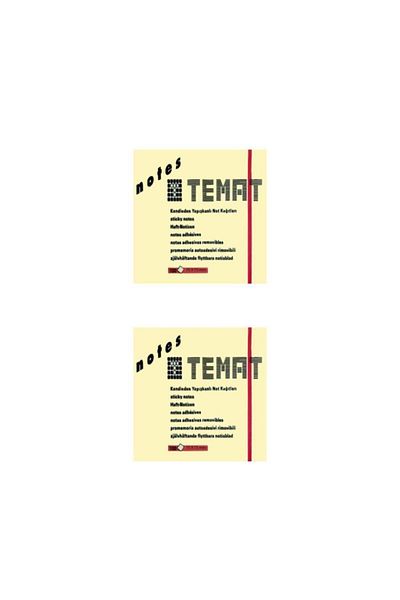 Temat 75 X 75 Mm Pastel Yellow Postit - Adhesive Paper 2 Pieces