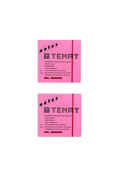 Temat 75 X 75 Mm Phosphorescent Pink Postit - Adhesive Paper 2 Pieces