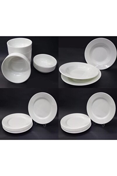 abnturk Bekar+ Öğrenci Işi 16 Parça 4 Kişilik Melamin Yemek Servis Tabak Takı...