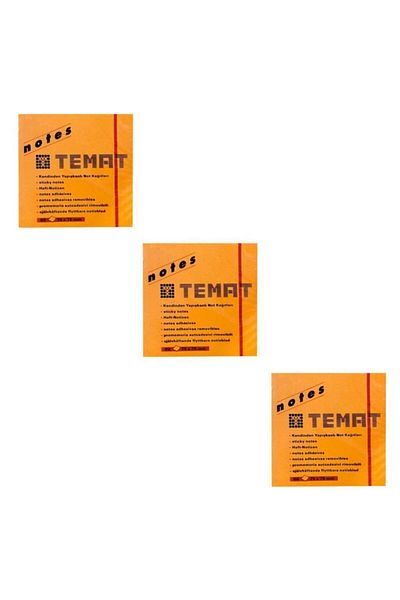 Temat 75 X 75 Mm Phosphorescent Orange Postit - Adhesive Paper 3 Pieces